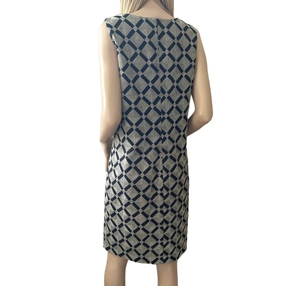 Ellen Tracy Shift Dress Tribal Beaded Boho Woven Geometric Linen Cotton Blend - Picture 9 of 14